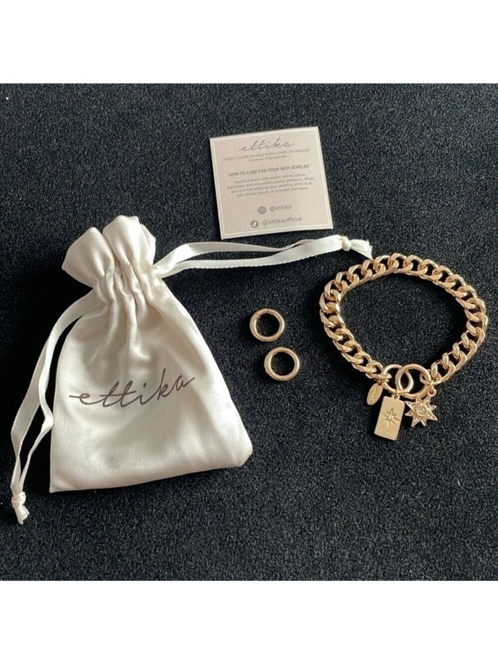 Ettika Starry Charms 18k Gold Plated Chain Link Bracelet - Picture 7 of 7